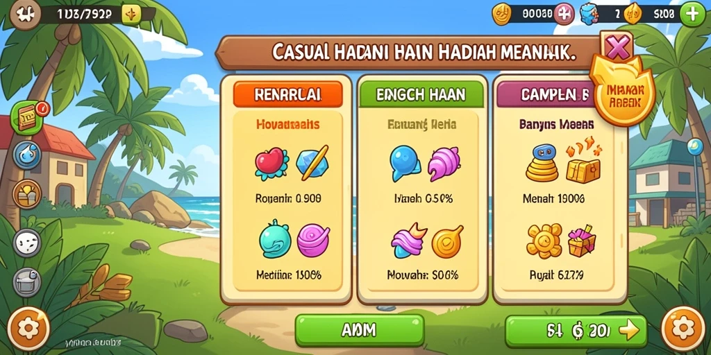 Sistem rewards menarik untuk meningkatkan motivasi bermain.